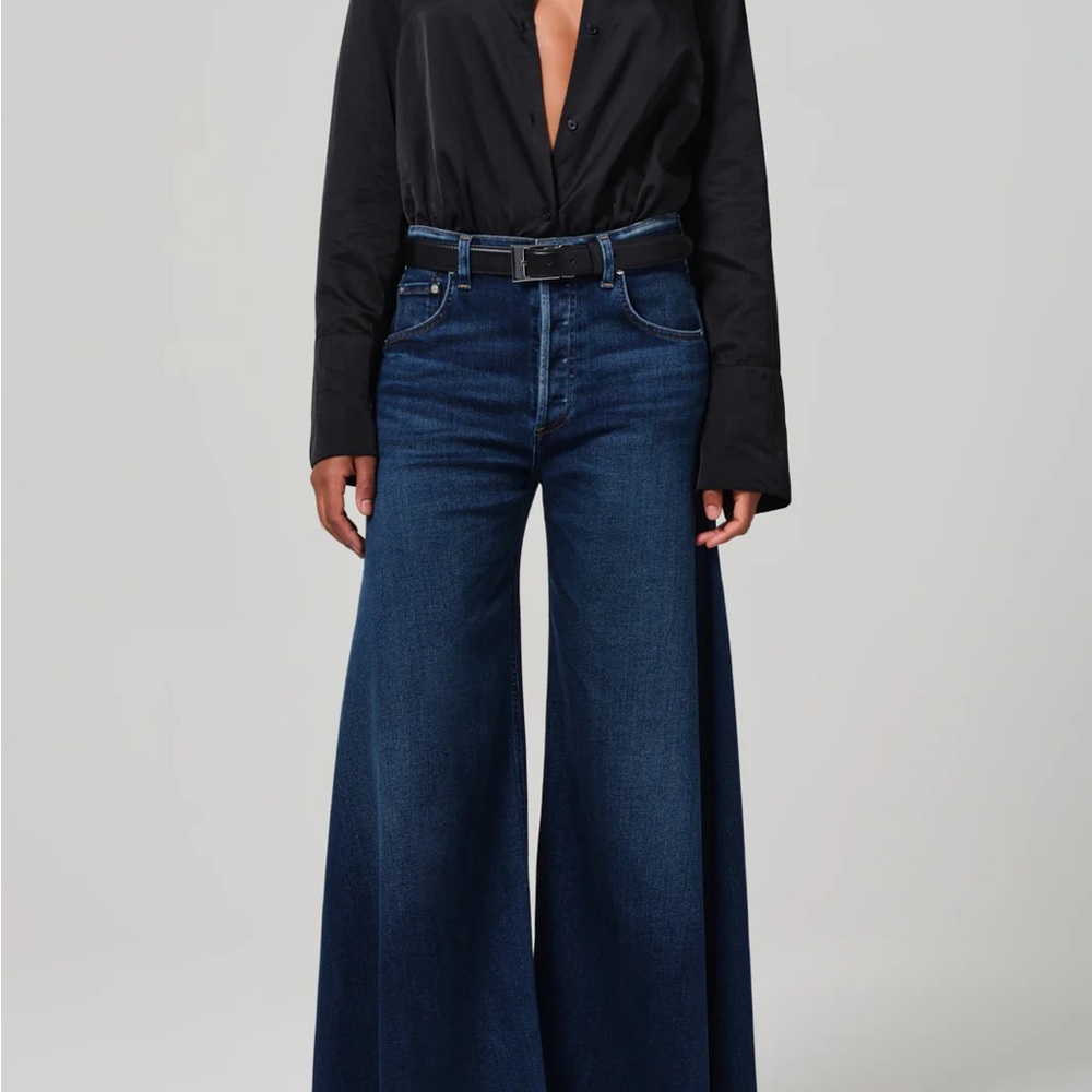 Citizens Of Humanity Blue Flare Wide Leg Jeans